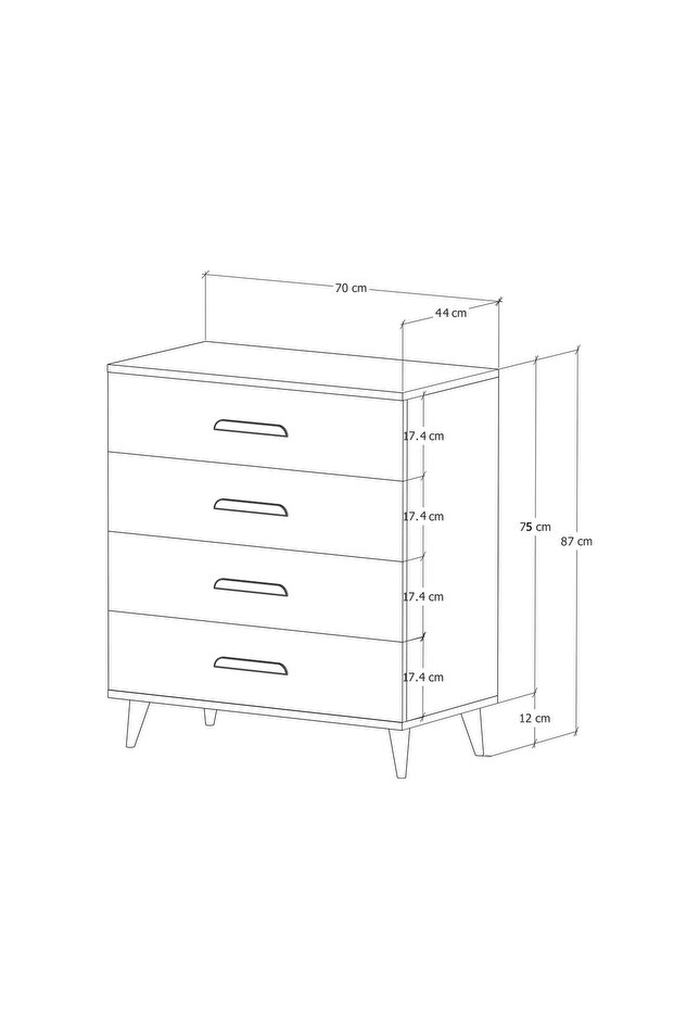 İnci 4 Çekmeceli Şifonyer - 6