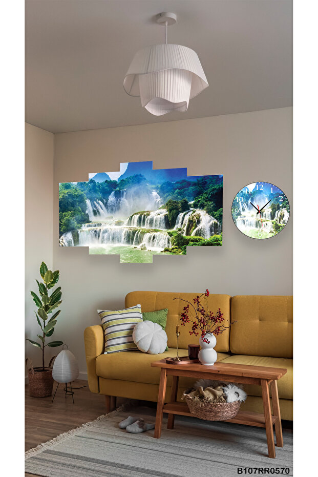 Duvar Mdf Tablo 5 Parça Set Ve saatli - 1