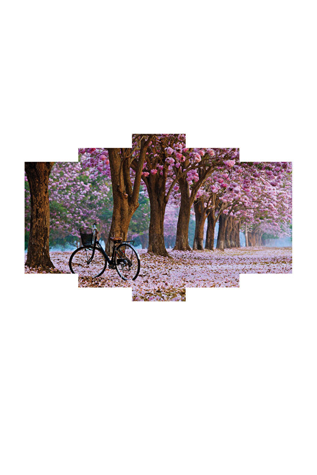 Duvar Mdf Tablo 5 Parça Set Ve saatli - 2