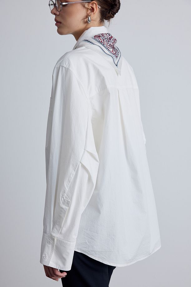 PİLE DETAYLI OVERSIZE GÖMLEK EKRU - 4