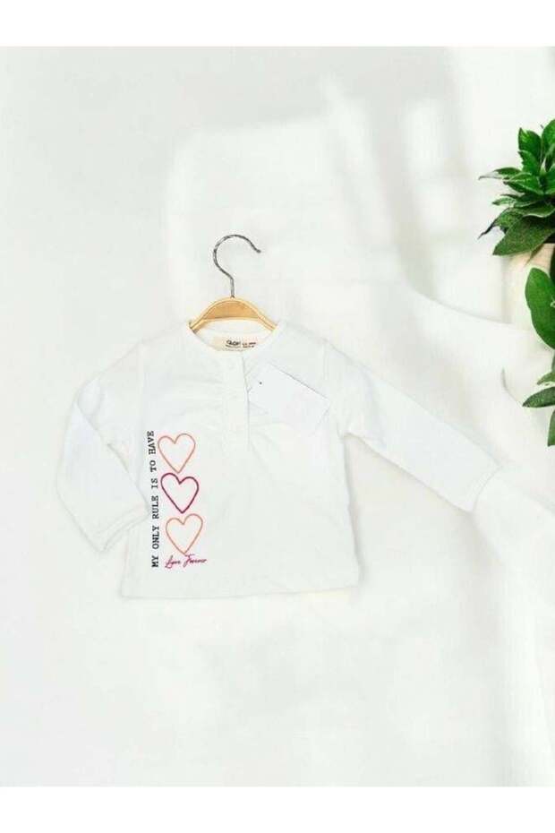 Baby Girl Cotton Thin Long Sleeve Heart Print Blouse