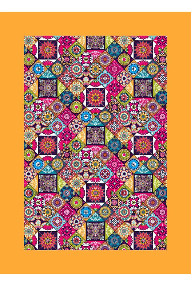 مفرش طاولة متعدد الألوان بنمط عرقي - 2