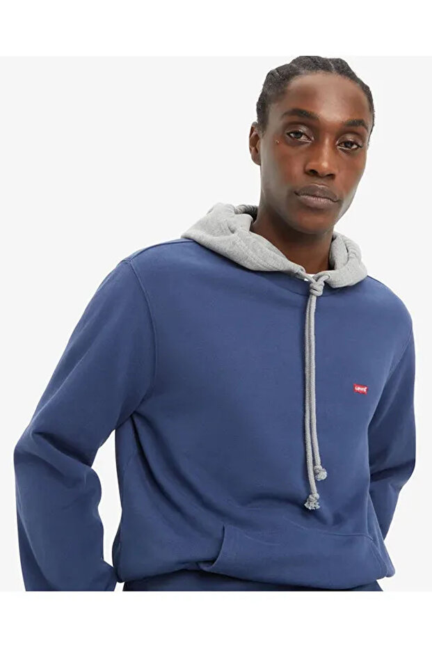سويت شيرت رجالي من Levis Blue بقلنسوة عادي 001TV-0001