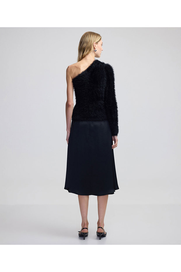 Asimetrik kol pelüş triko - 6