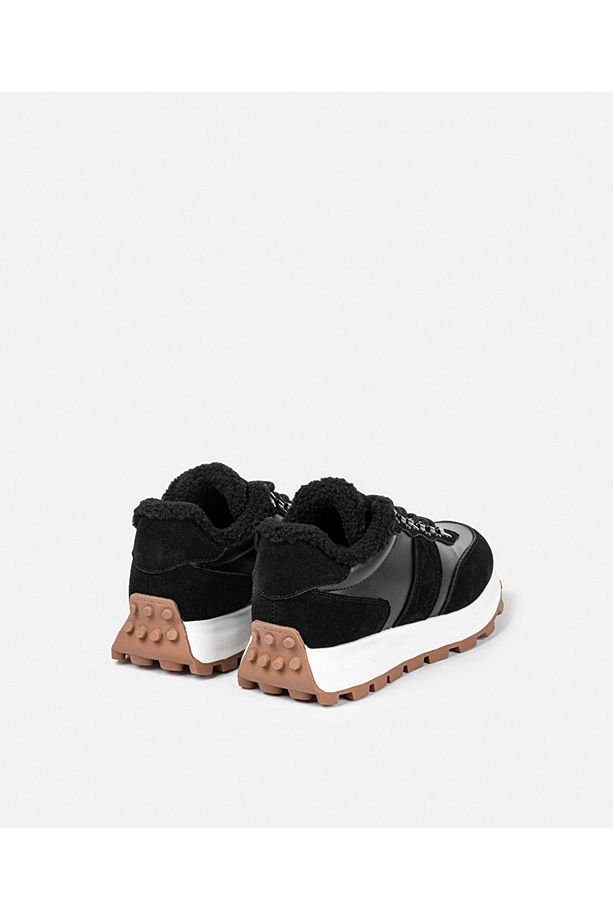 Suni kürklü colorblock sneaker - 4