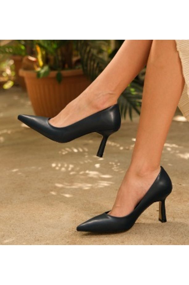 PM537 K200 Tam Kalıp Sivri Burun  Şık 8cm Topuk Stiletto Ayakkabı - 3