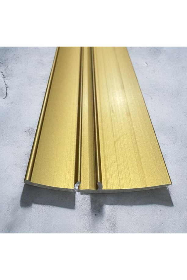 Geniş 4cm Kapı Eşik Profili Parke Kapı Altı Çıtası Sarı Alüminyum 80 Cm Ekstra Kalın - 2
