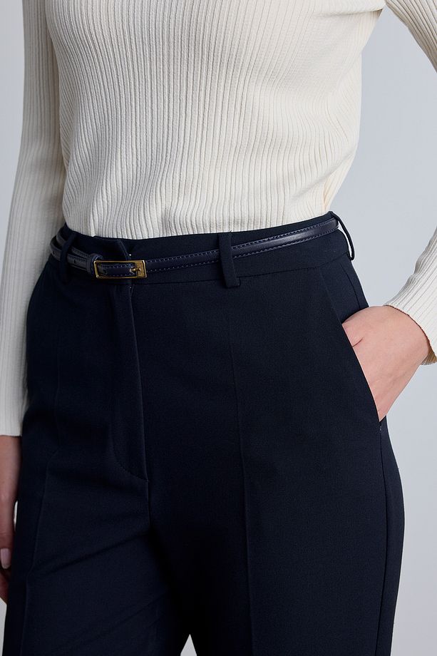 FLARE PAÇA KLASİK PANTOLON LACİVERT - 3