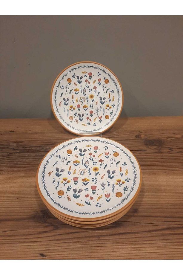 KERAMİKA YILBAŞI PASTA TABAĞI 20 CM 6 ADET YILBAŞI TEMALI - 5