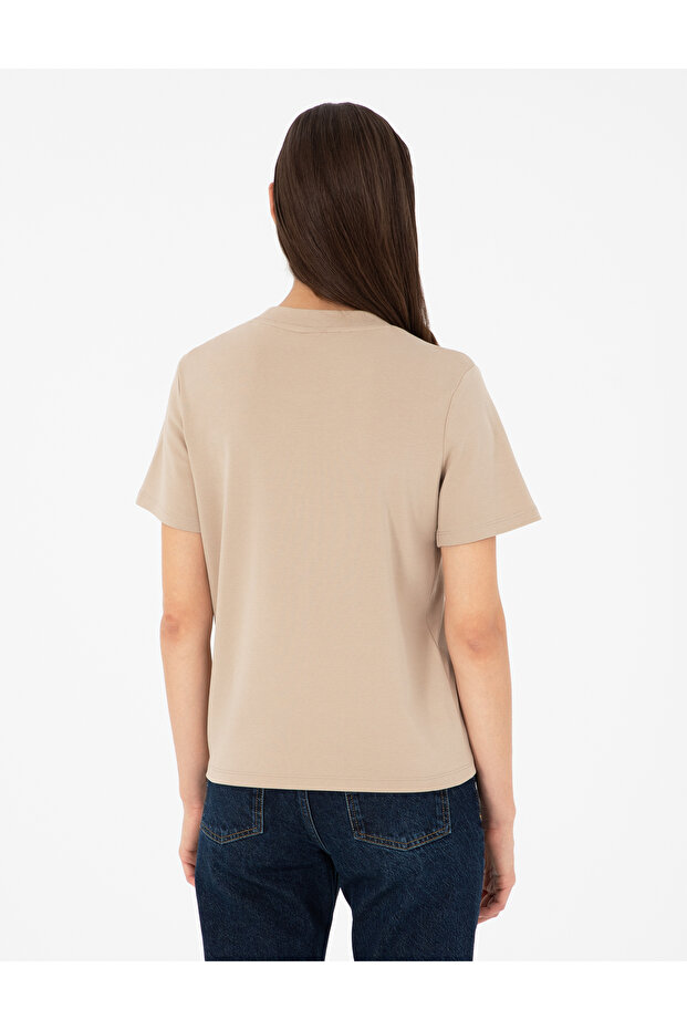 Bej Basic Tişört 50303243-VR011 - 5