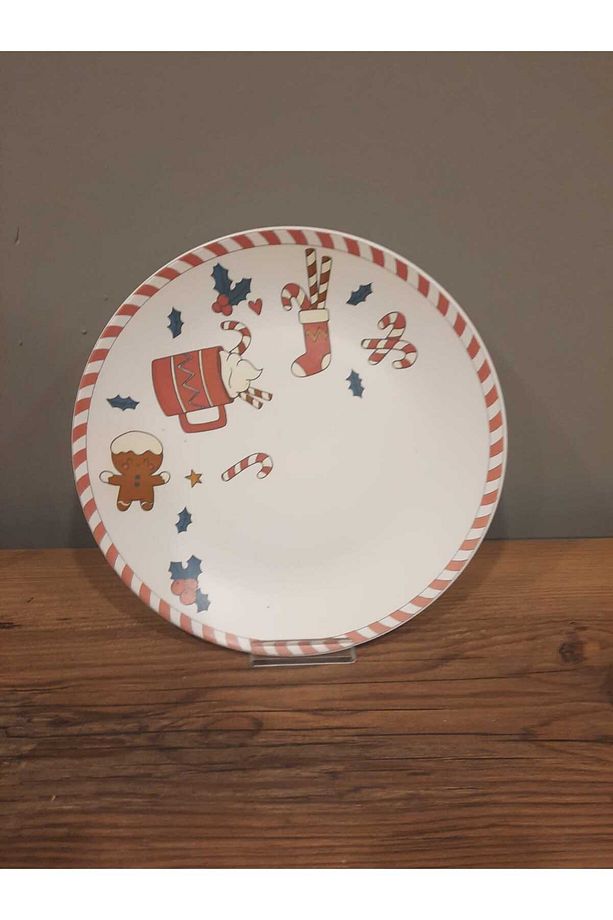 KERAMİKA SERVİS TABAĞI 26 CM 6 ADET MAT DESENLİ YILBAŞI - 5
