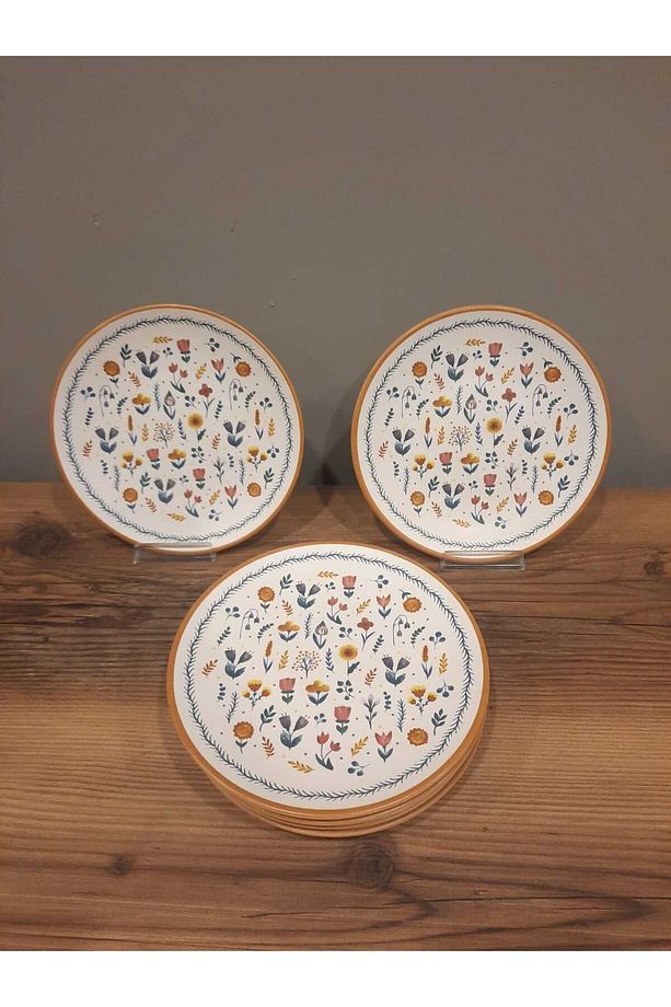 KERAMİKA YILBAŞI PASTA TABAĞI 20 CM 6 ADET YILBAŞI TEMALI - 2