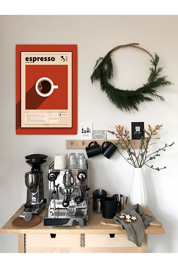 Mutfak Kahve Köşesi coffee menü Yazılı fincan kupa Dekor Konsept Tablo MDF Baskı - 1