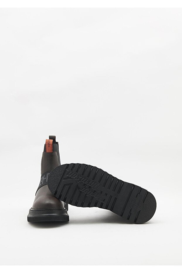 Polperro Erkek Kahverengi Baskılı Deri Bot - 5