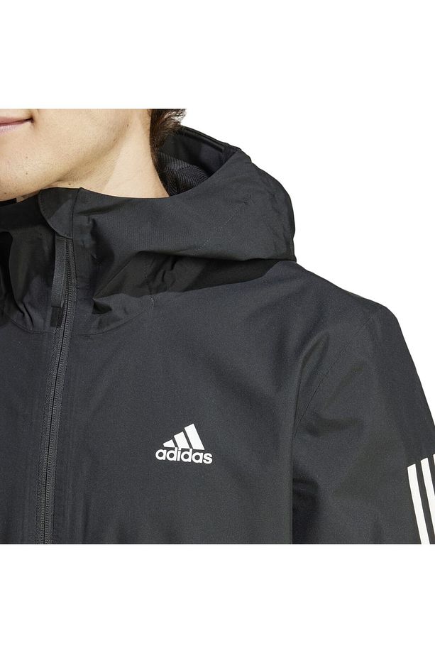 Essentials 3 Stripes R.r Erkek Siyah Kapüşonlu Ceket - 4