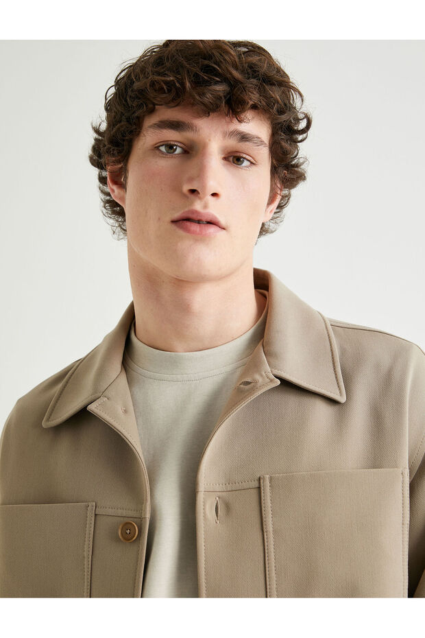 Shirt Jacket Classic Collar Pocket Detailed Buttoned