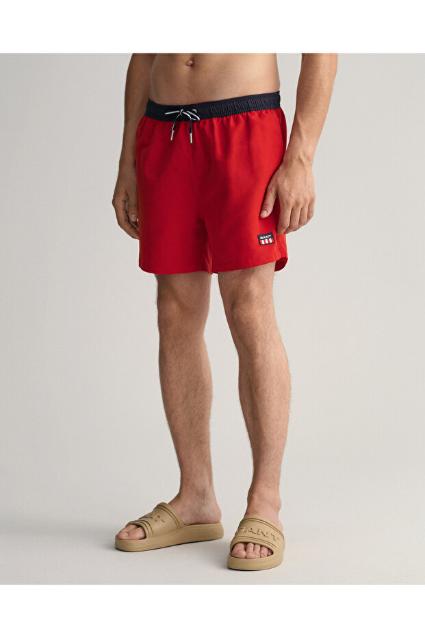 Erkek Kırmızı Mayo Şort - 5