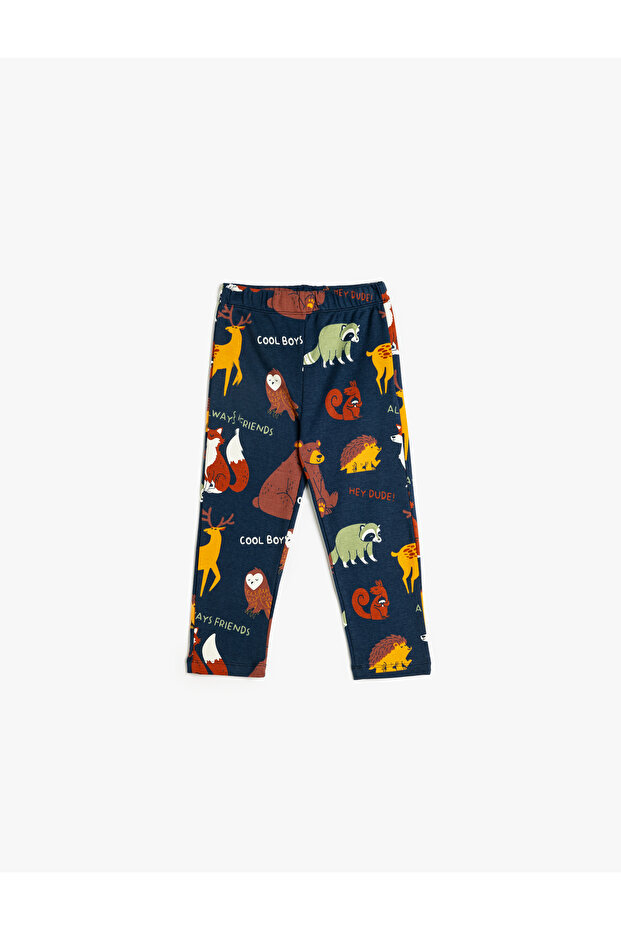 Sweatpants Animals Printed Elastic Waist
