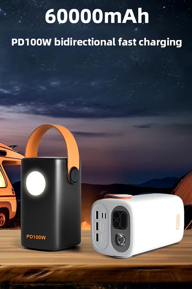 60000 mAh Büyük Kapasiteli Güç Bankası Dizüstü Bilgisayar için Taşınabilir 100 W USB C Hızlı Şarj - 4