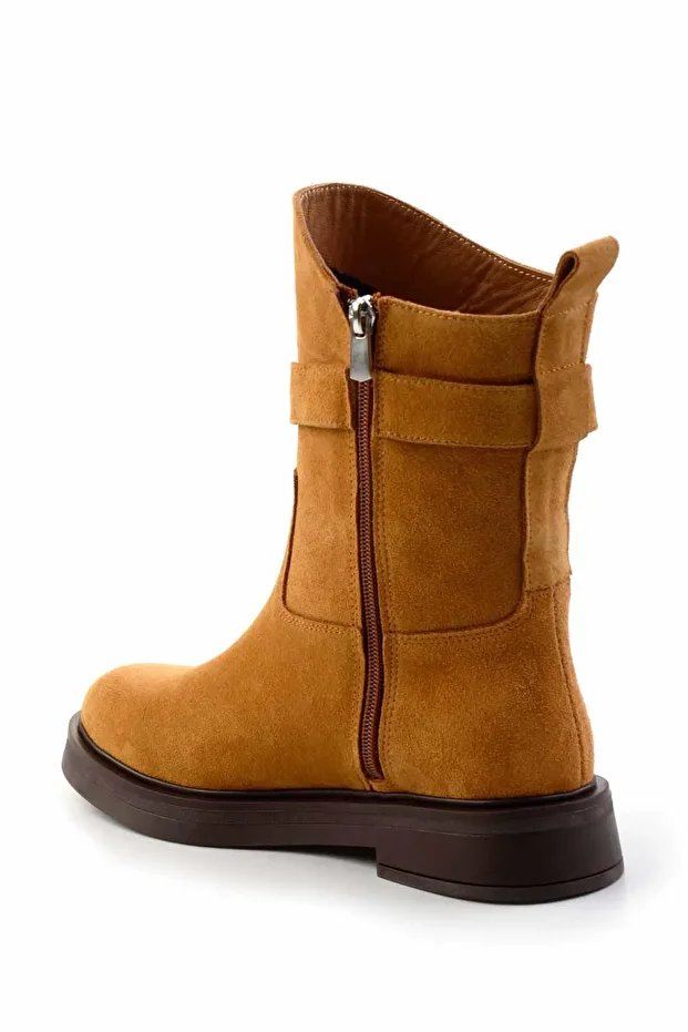 Camel Süet Hakiki Deri Kadın Bot & Bootie K02041200702 - 4