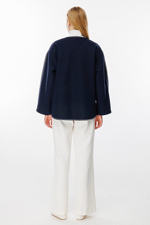 Jachetă premium cusută bleumarin - 7