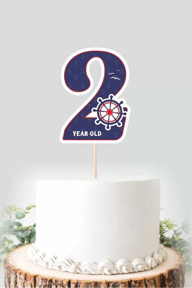 Sailor Themed 2 Year Old (two) Cake Decoration *thick Paper