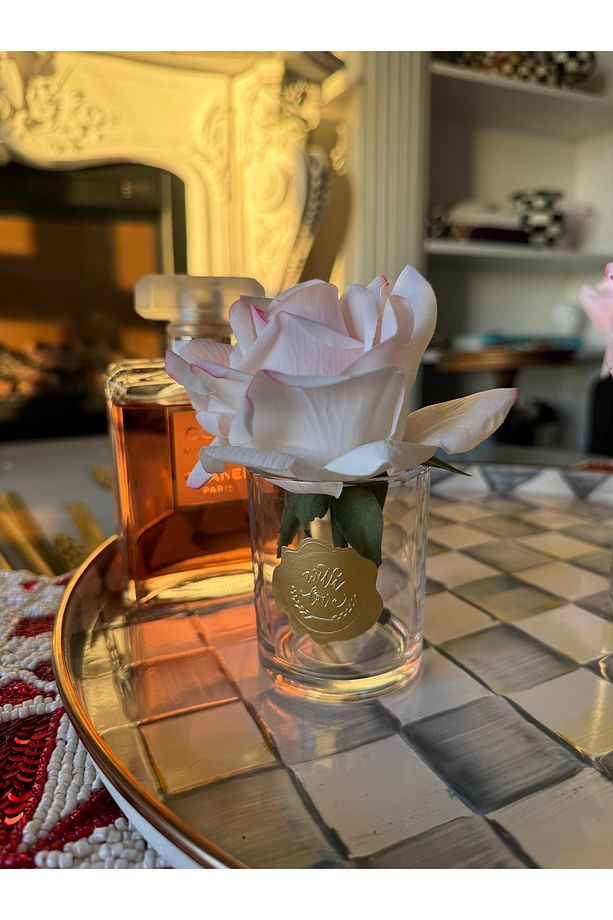 kokulu Allıklı Pembe Tek Gül vazo (dilediğiniz kokuyu yayar) - 3