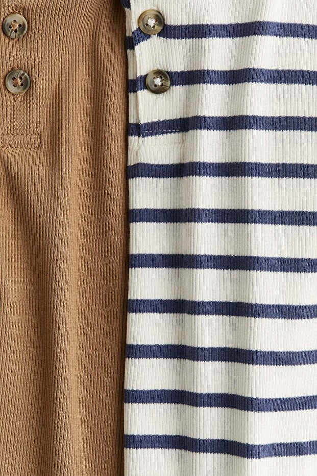 قطعتان من قمصان Henley المضلعة - 2
