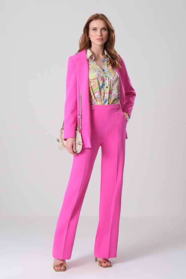 Yakalı Oversize Blazer Ceket - 1