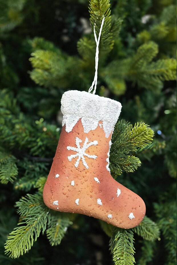 Realistic Christmas Stocking Shaped Christmas Tree Ornament with Cookie Appearance 16cm