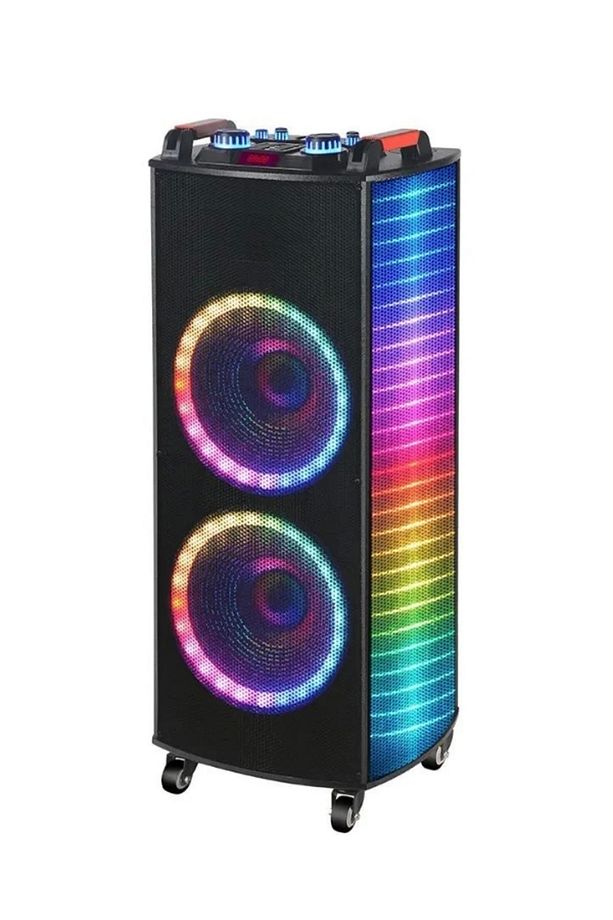 Ndr-1010S Taşınabilir 10 İnç 100w Tekerli Rgb Bluetooth Mikrofonlu Parti Hoparlör - 2