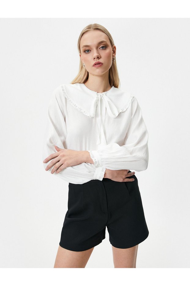 Baby Collar Shirt with Tie Detail Buttons