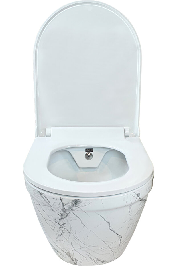 Pure Sharp Calacatta Kanalsız Asma Klozet Wh-802 Soft Kapak - 1