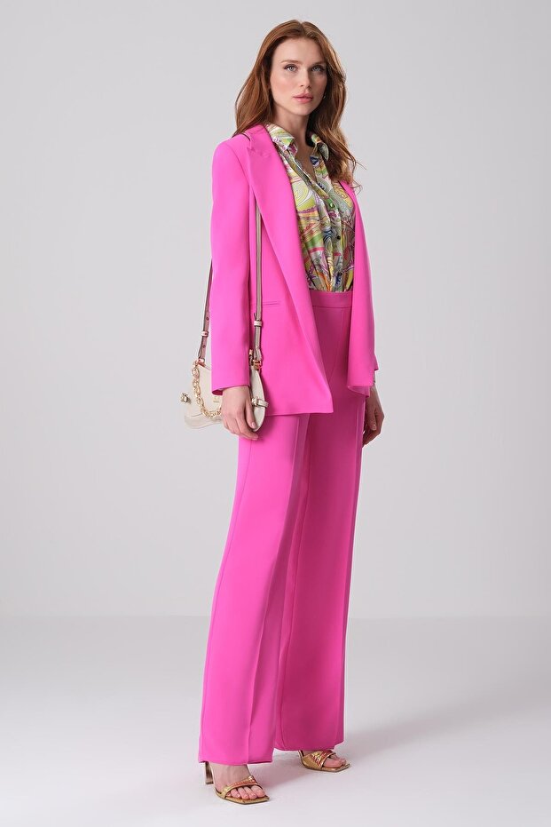 Yakalı Oversize Blazer Ceket - 3