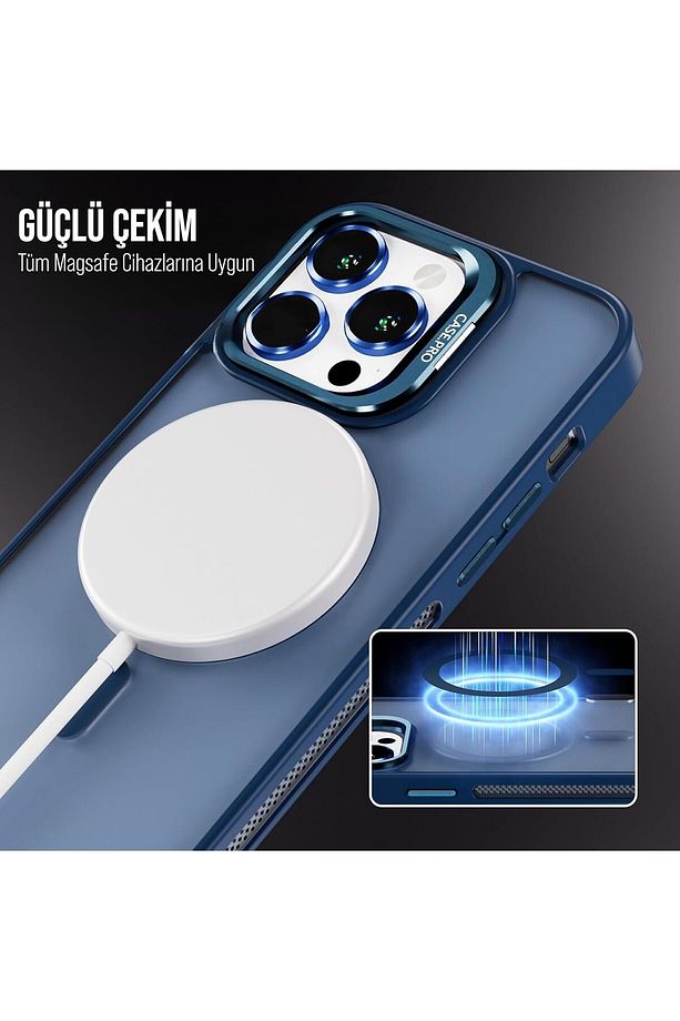 İphone 11 Kamera Korumalı Stantlı Magsafe Destekli Mat Lens Koruyucu Hediye Telefon Kılıfı - 5