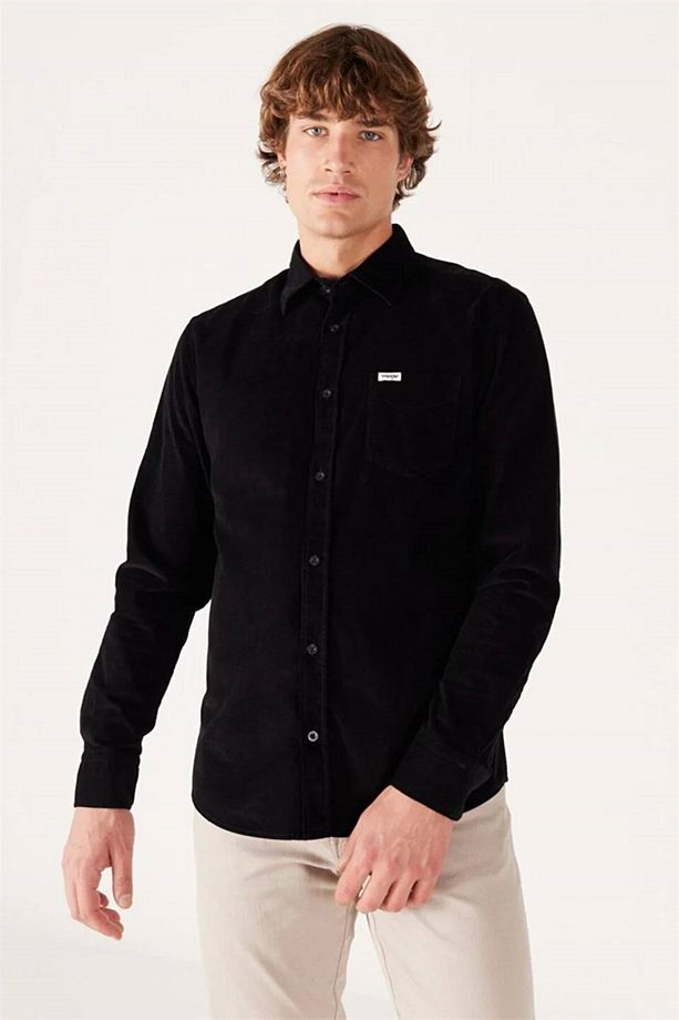 Regular Fit Normal Kesim %100 Pamuk Uzun Kollu Gömlek - 2
