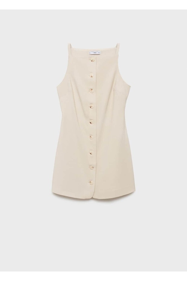 Düğmeli kısa elbise - 2