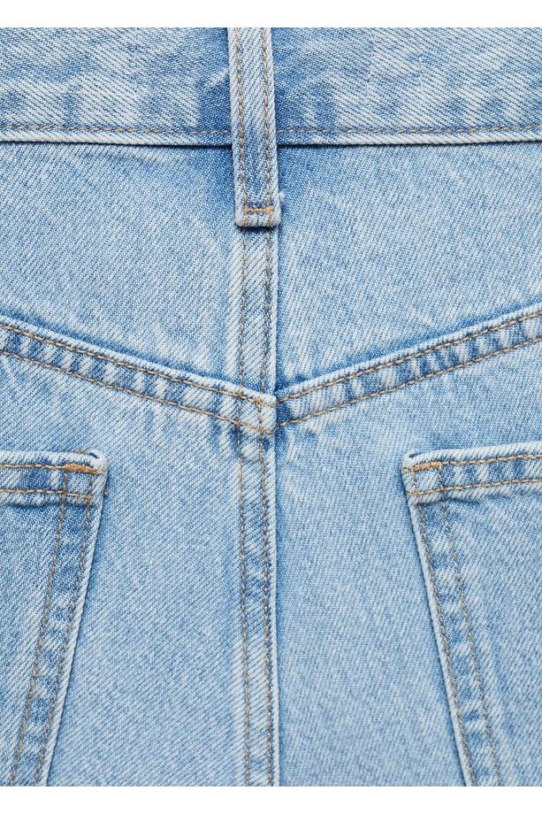 Yüksek belli denim şort - 5