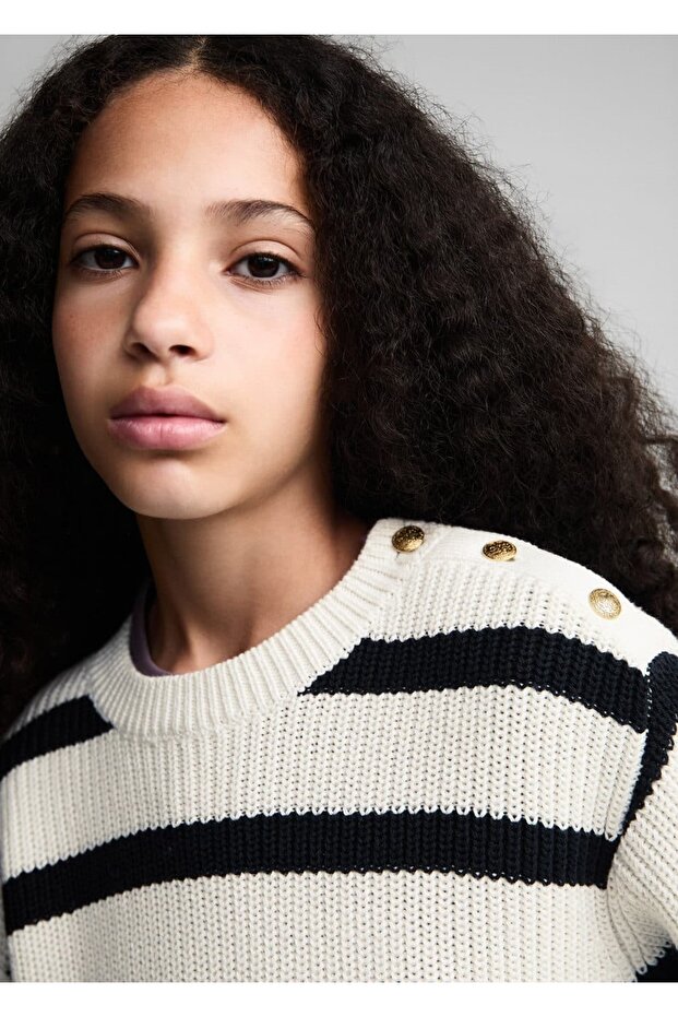 Çizgili Triko Kazak - 5