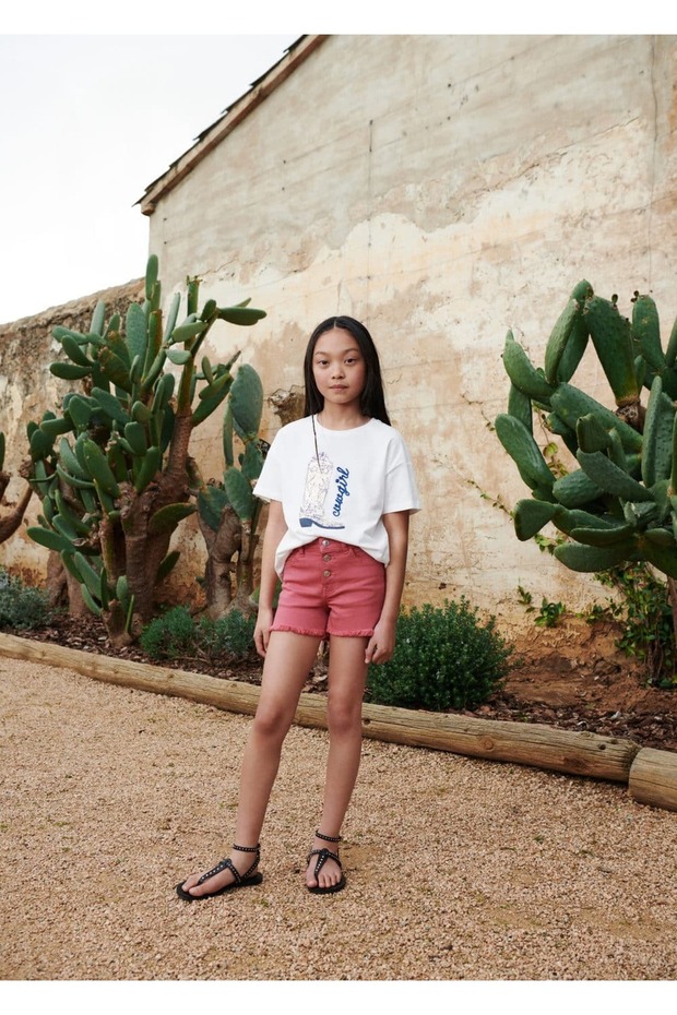 Düğmeli Kot Şort - 3