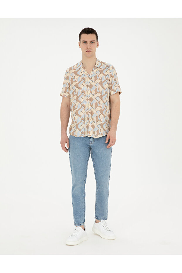 Light Blue Tapered Fit Jean Trousers 50285120-Vr095