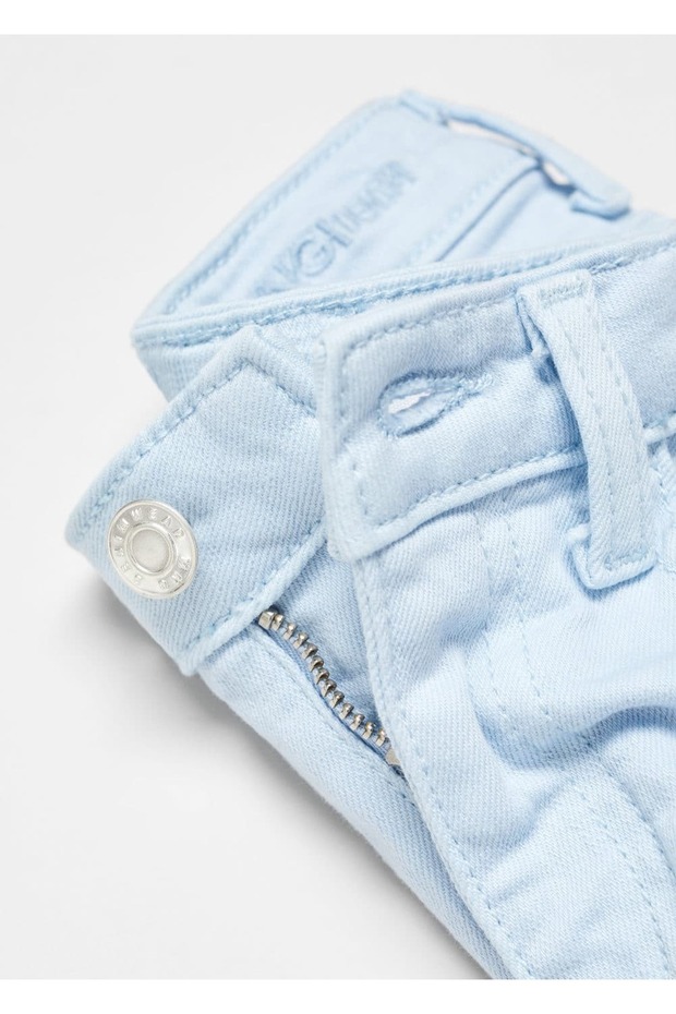 Paçaları kıvrık denim şort - 5