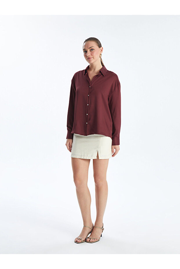 Lcwk Oversize Saten Kadın Gömlek - 2