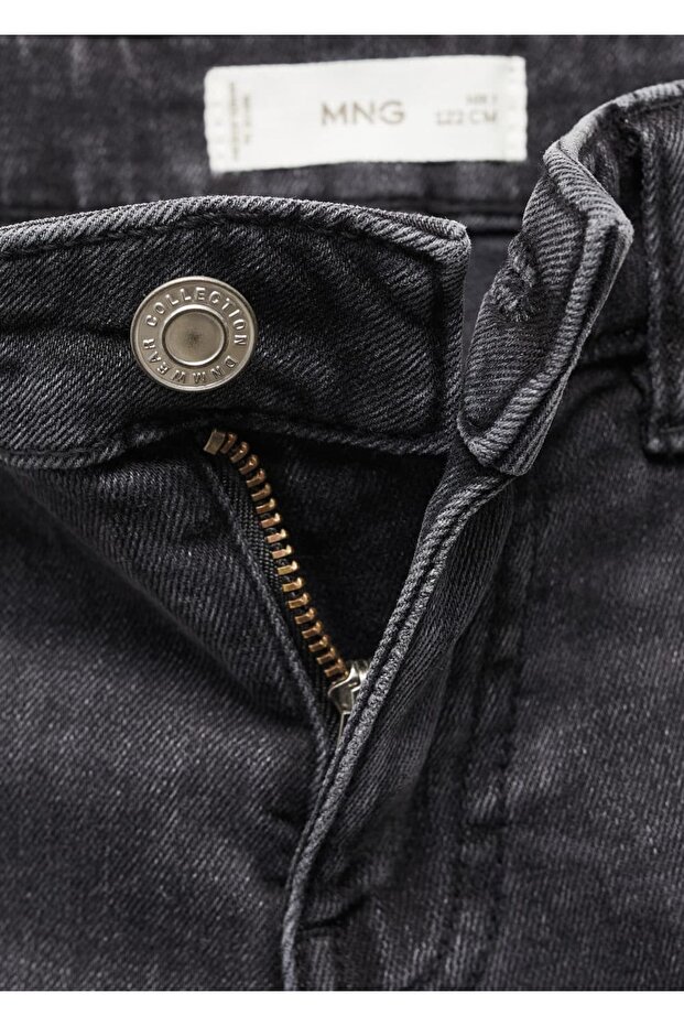 Slim fit kot bermuda şort - 5