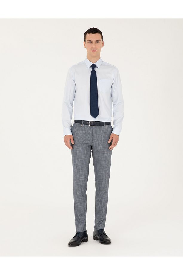 Açık Mavi Regular Fit Uzun Kollu Basic Gömlek 50286106-VR003 - 4
