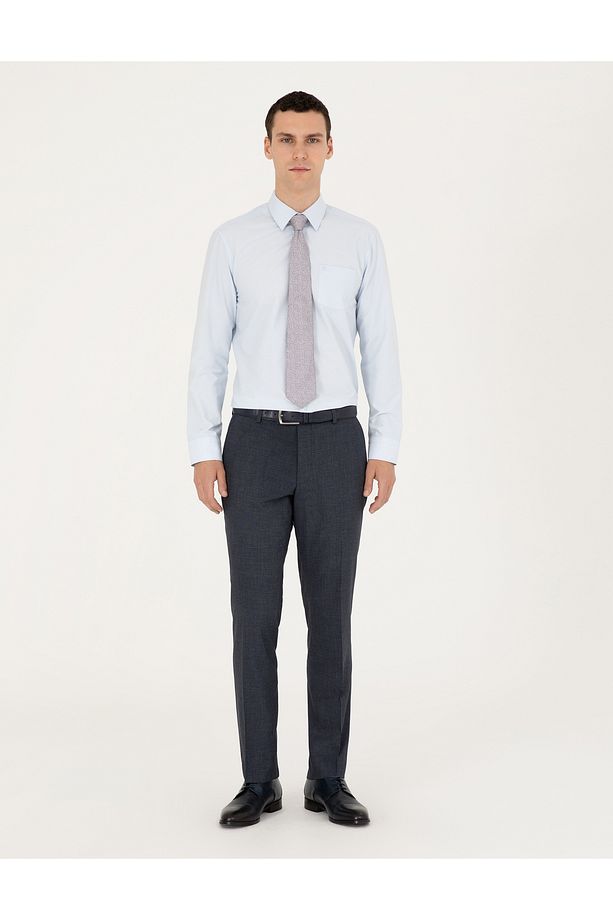 Açık Mavi Regular Fit Uzun Kollu Basic Gömlek 50285596-VR003 - 4