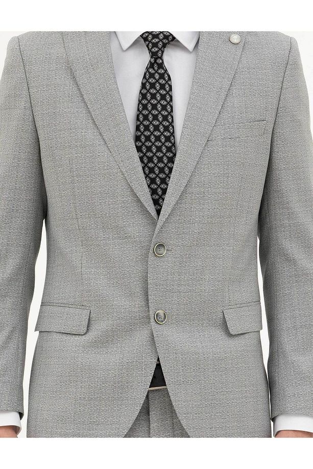 Açık Gri Ex. Slim Fit Yün Takım Elbise 50285280-VR001 - 6