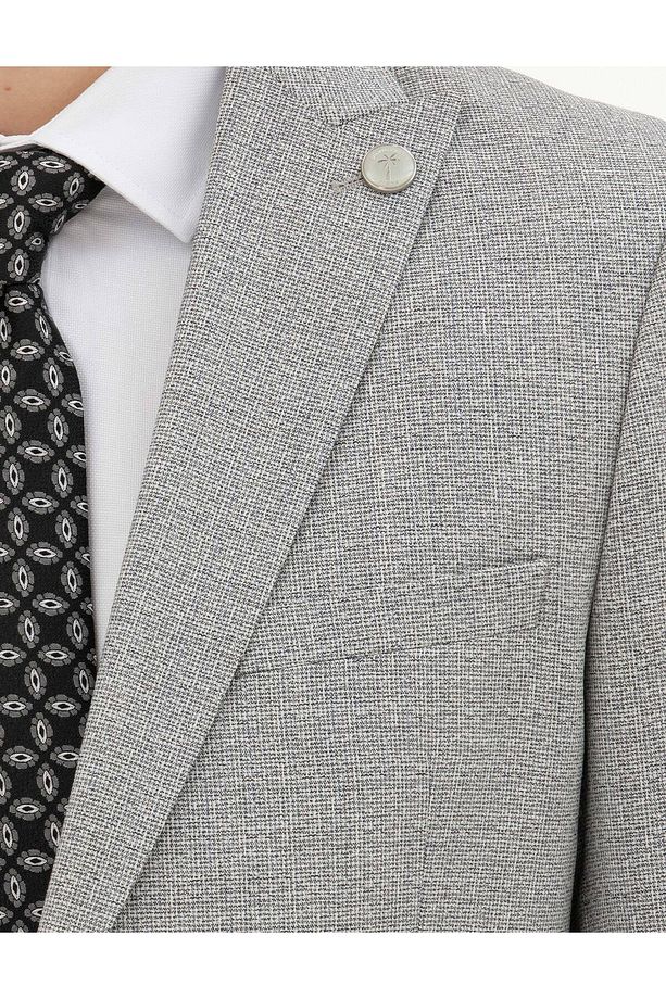 Açık Gri Ex. Slim Fit Yün Takım Elbise 50285280-VR001 - 7
