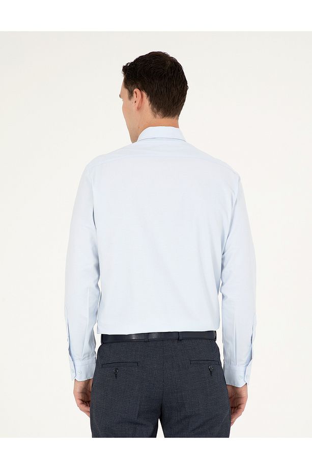 Açık Mavi Regular Fit Uzun Kollu Basic Gömlek 50285596-VR003 - 5