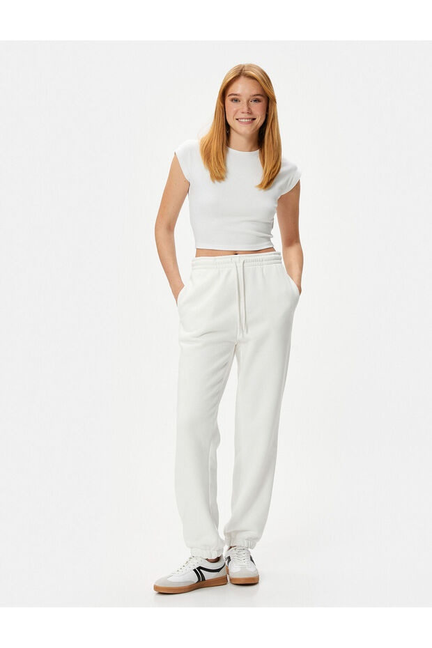Jogger Sweatpants Lace Up Normal Waist